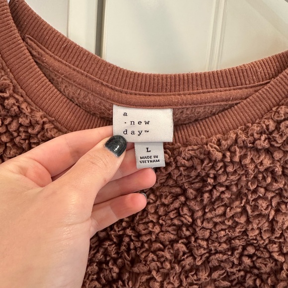 Cozy Burnt Orange Sherpa Sweater - Picture 3 of 4